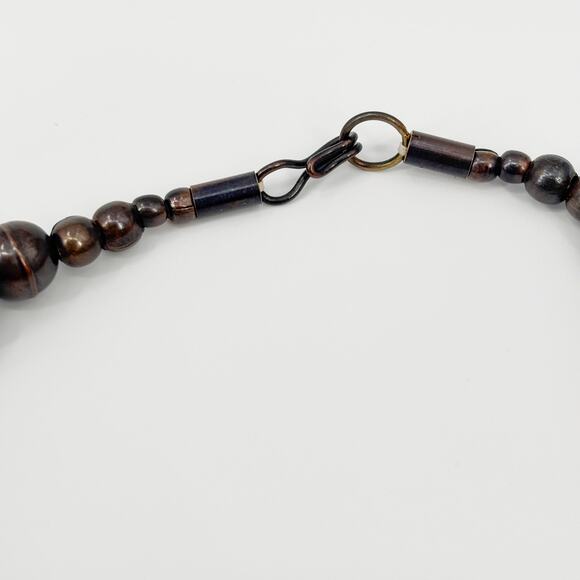 Vintage Boho Multi-Strand Beaded Necklace – 26" Long with Chunky Brown Beads - Picture 5 of 5
